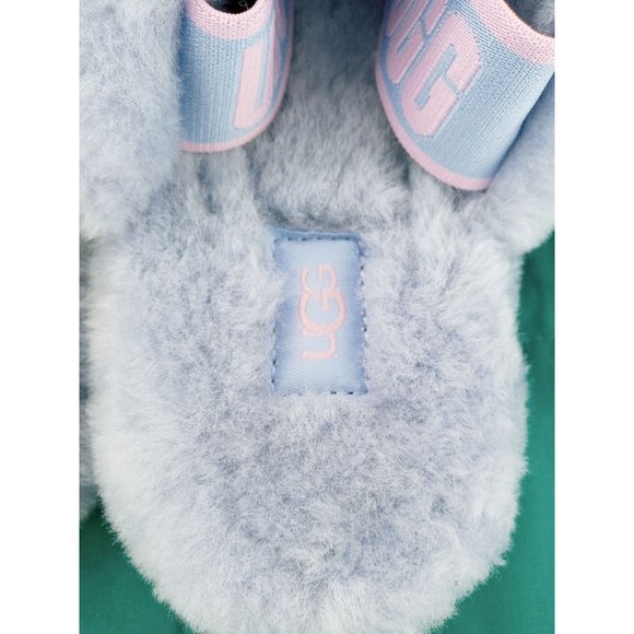 UGG Fluff Yeah Sling Back 1097169 Pink Blue Purple Women 7 Sandal Sheep Shoe New - Picture 8 of 11